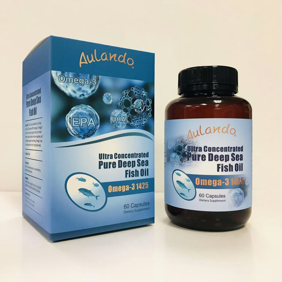 買 4 送 1 Aulando® 超濃縮 95% 1425 Omega-3 純深海魚油 60 粒