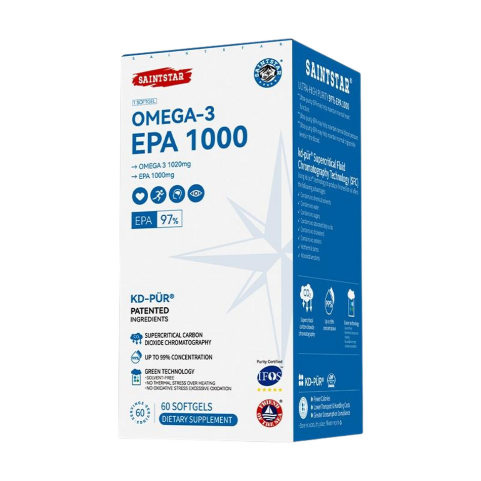 Saintstar® 欧米伽-3 EPA 1000毫克鱼油软胶囊