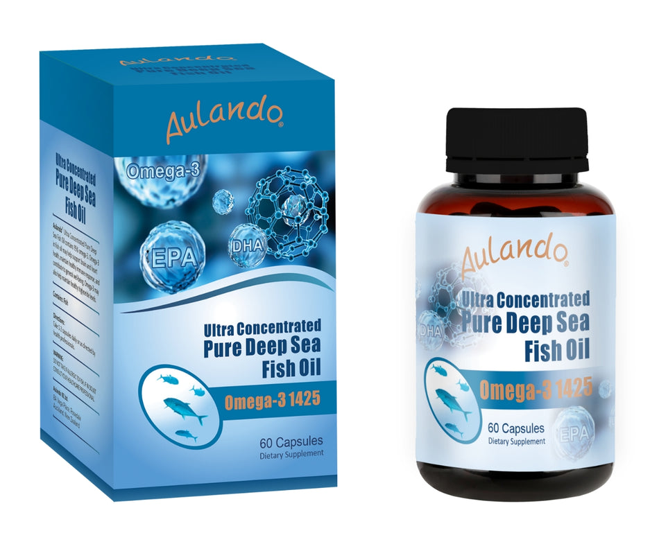 購買 Aulando® 95% 1425 Omega-3 魚油 + 免費 Health Life® Bilberry Plus 葉黃素 100 粒