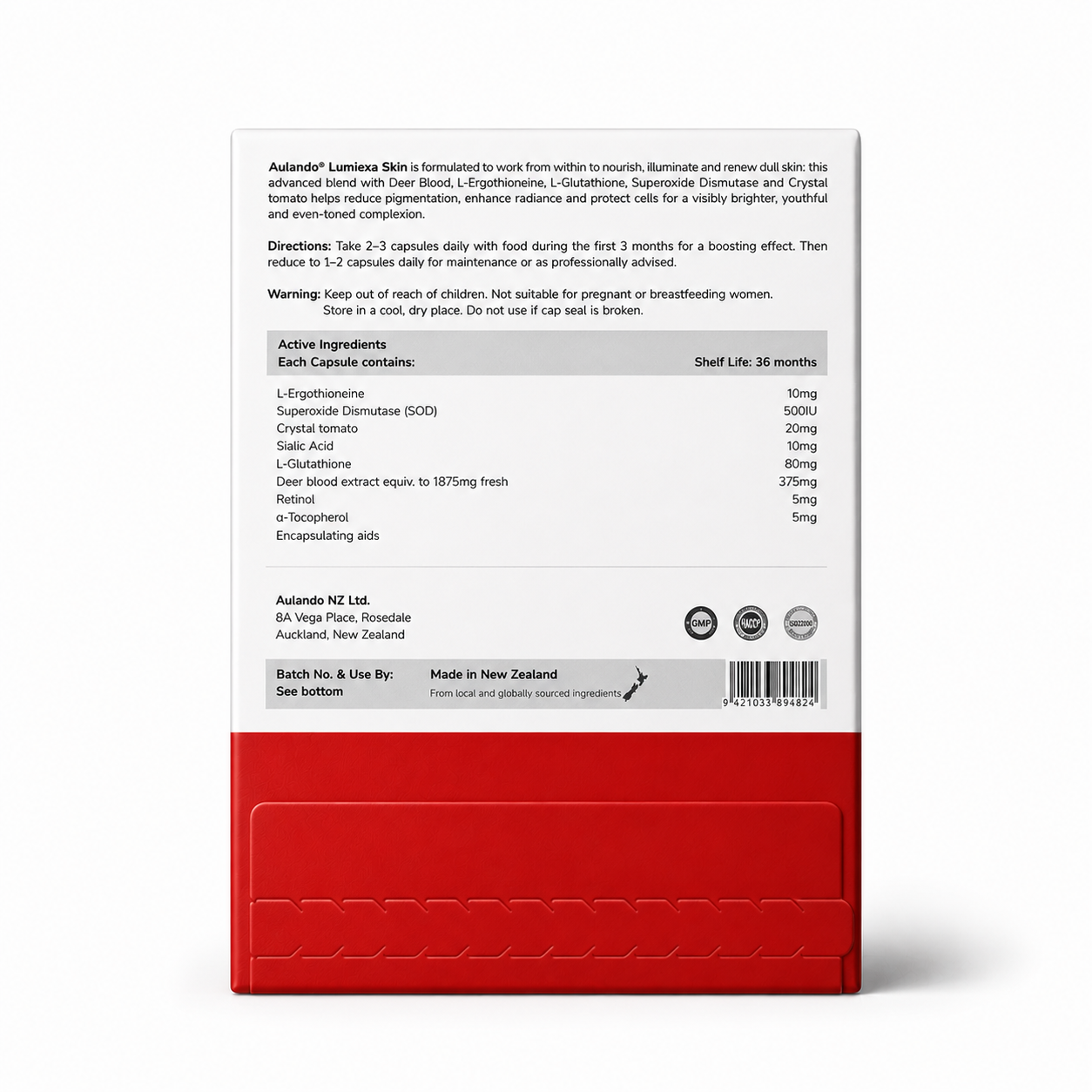 singapore hsa advisory glutathione injection skin whitening risk Aulando® Lumiexa Skin L-Ergothioneine & Crystal Tomatoes Deer Blood 60 –  LOLU™ HEALTH