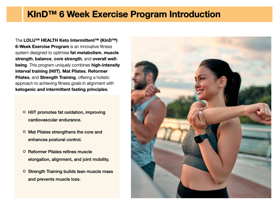 LOLU™ HEALTH Keto Intermittent™ (KInD™) 6 Week Exercise Program