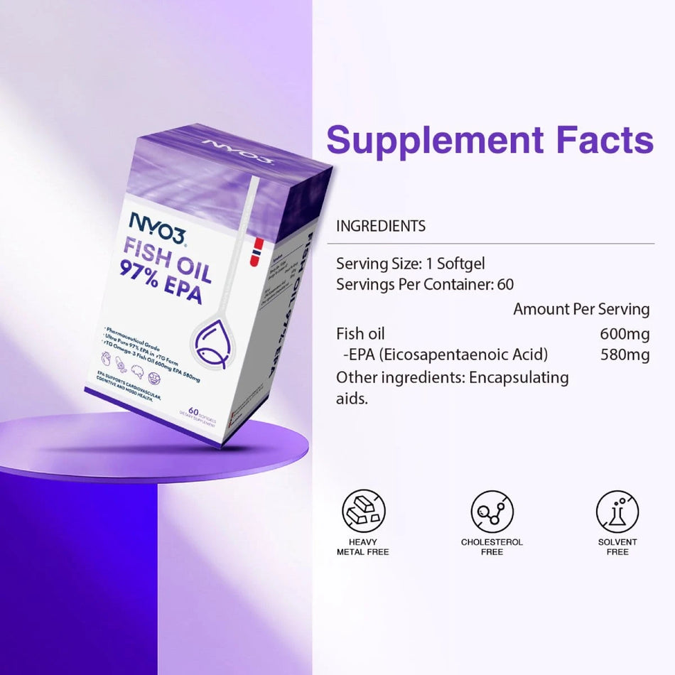 NYO3® 97% High EPA Fish Oil Softgels 600mg