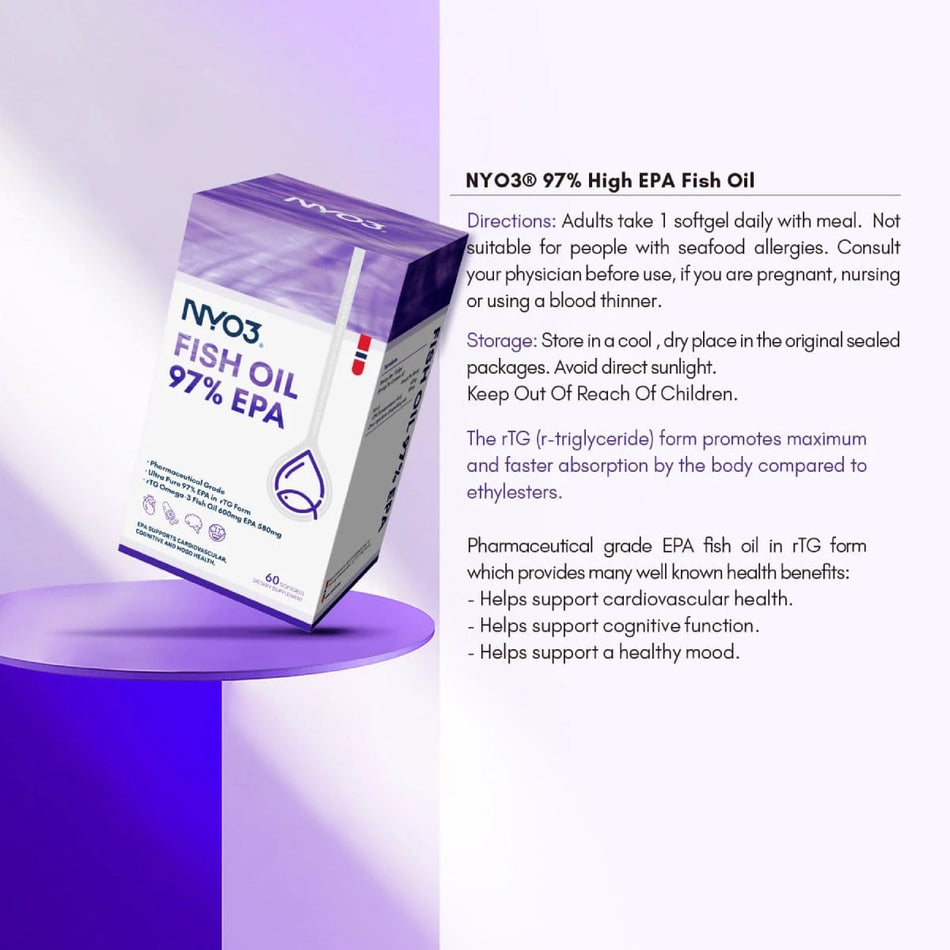 NYO3® 97% High EPA Fish Oil Softgels 600mg