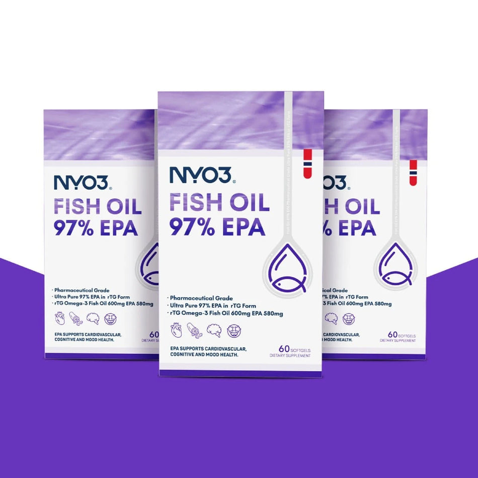 購買 3 粒 NYO3® 97% 高 EPA 魚油軟膠囊 600 毫克，免費獲贈 NYO3® 超級輔酶 Q10