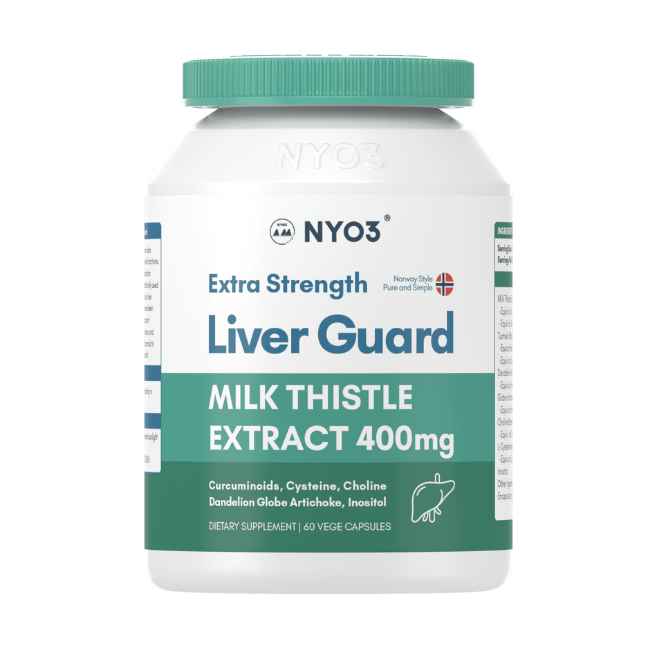 NYO3 Extra Strength Liver Guard Milk Thistle Extract 649mg 60 Veg Capsules