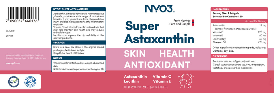 NYO3® Super Astaxanthin Softgels 500mg