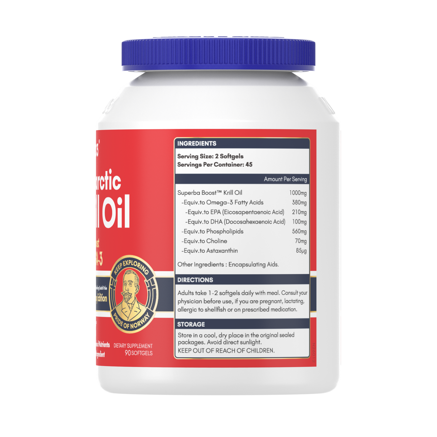 
                  
                    NYO3® Antarctic Krill Oil Amundsen Omega 3 Softgels 500mg, 90ct.
                  
                