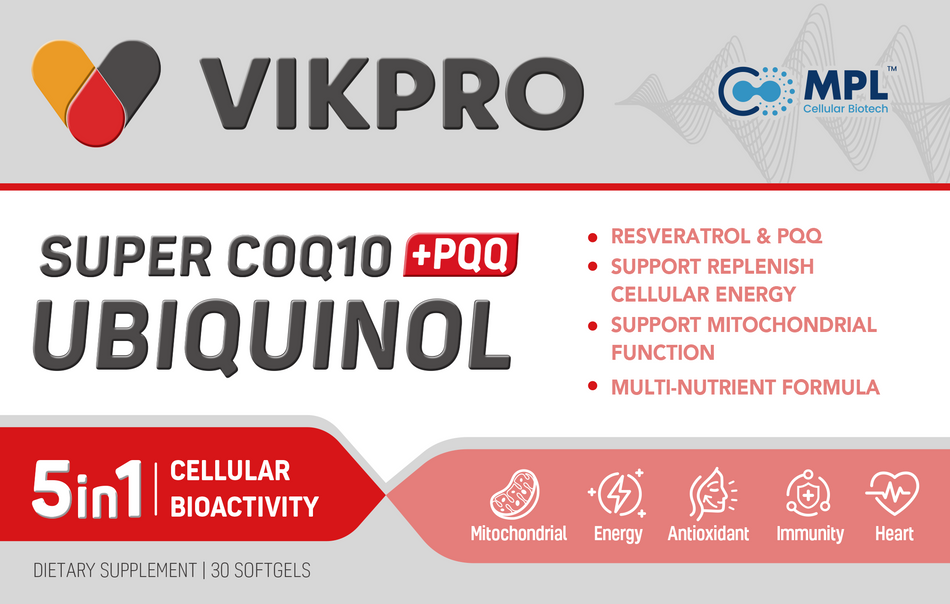 VIKPRO SUPER CoQ10 + PQQ UBIQUINOL (60s)