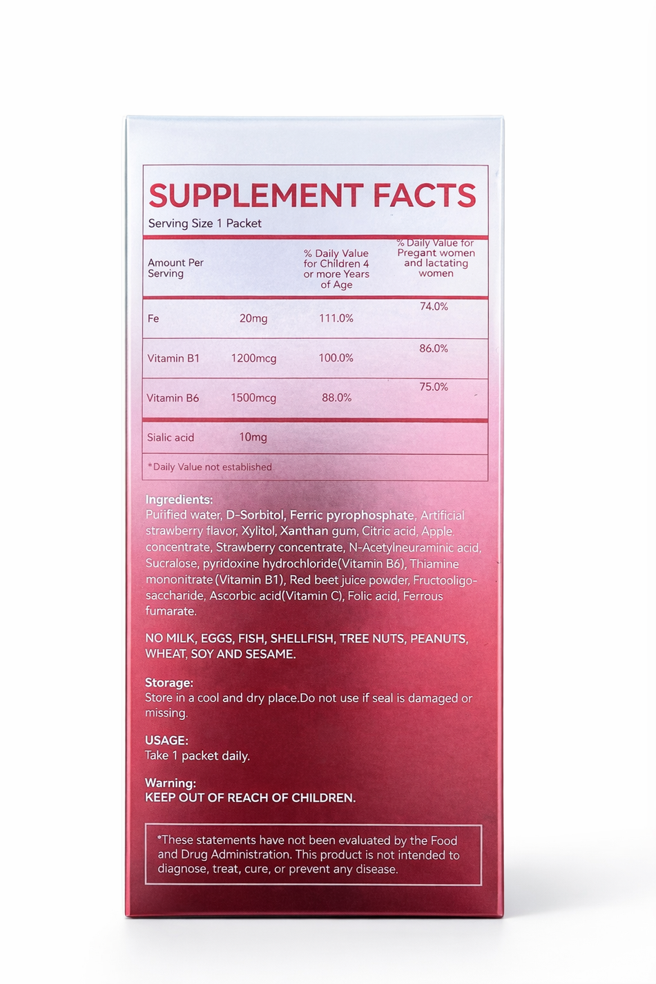 Yofoodii® Patented LIPOFER™ Microencapsulated Liquid Iron with Sialic Acid Formula (14s)