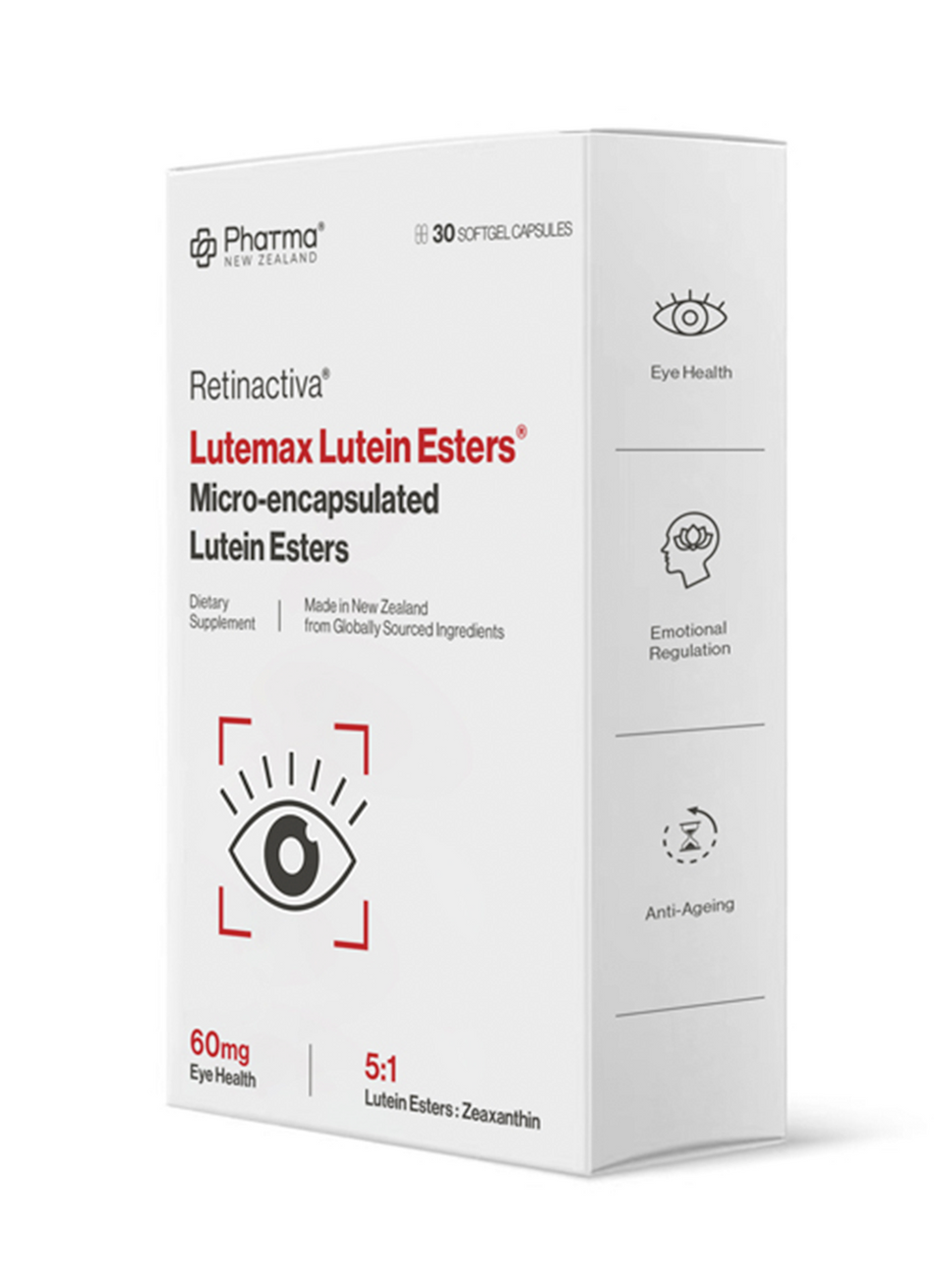 Pharma New Zealand® Retinactiva® Lutemax ルテインエステル® マイクロカプセル化ルテインエステル (30 カプセル)